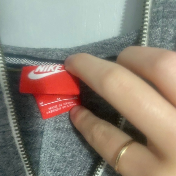 Women's Medium Grey Nike Zip Up Hoodie - Picture 2 of 3